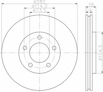 HELLA PAGID 8dd355113381 -  Тормозной диск